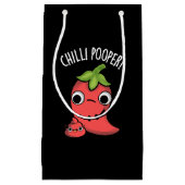 Petit Sac Cadeau Chili Poooper Funny Pepper Pun Dark BG (Devant)