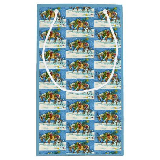 PETIT SAC CADEAU CHINCOTEAGUE NOËL PONIES, BELLES ET JOUETS SLEIGH (Dos)