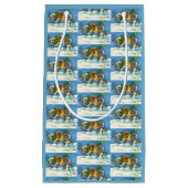 PETIT SAC CADEAU CHINCOTEAGUE NOËL PONIES, BELLES ET JOUETS SLEIGH (Devant)