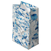 Petit Sac Cadeau Chinois blanc et bleu (Devant Angle)