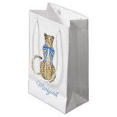 Petit Sac Cadeau Chinoiserie Aquarelle Bow Cheetah (Devant Angle)