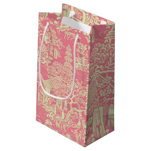Petit Sac Cadeau Chinoiserie rose (Dos Angle)