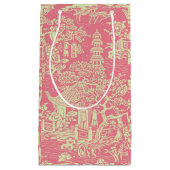 Petit Sac Cadeau Chinoiserie rose (Devant)