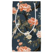 Petit Sac Cadeau Chinoiserie sur Denim Blue (Devant)