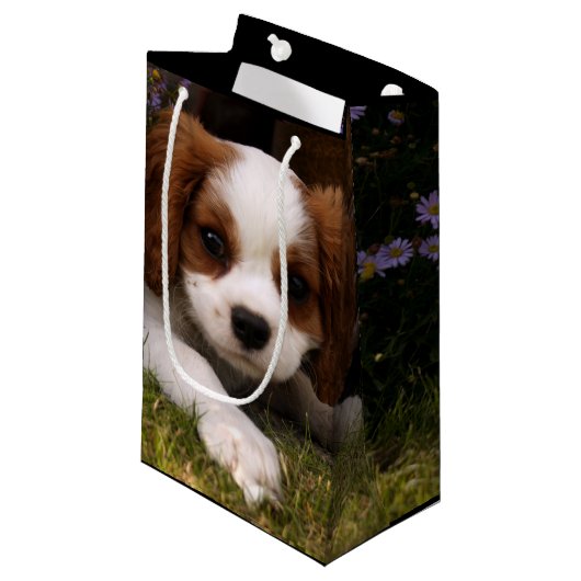 Petit Sac Cadeau Chiot cavalier d'épagneul du Roi Charles derrière (Devant Angle)