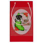 Petit Sac Cadeau Chiot de Joyeux Noël (Dos)