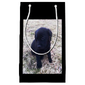 Petit Sac Cadeau Chiot noir de labrador retriever (Devant)