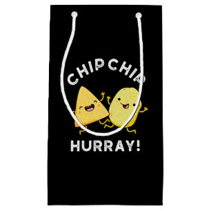 Petit Sac Cadeau Chip Chip Hooray Drôle Happy Crisps Pun Dark BG