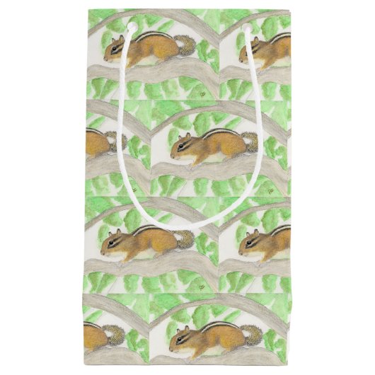 Petit Sac Cadeau Chipmunk dans l'arbre Apple (Devant)