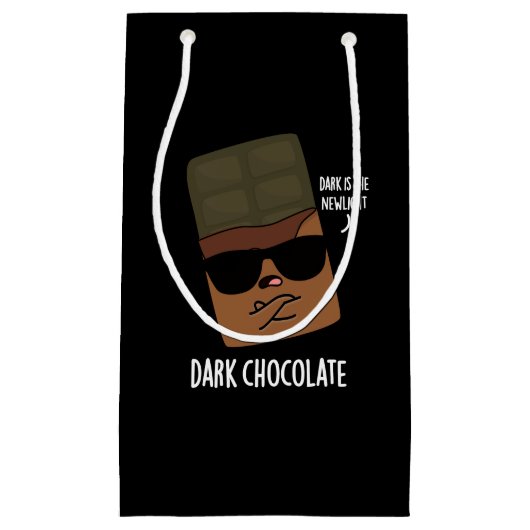 Petit Sac Cadeau Chocolat foncé Funny Candy Pun Dark BG (Devant)