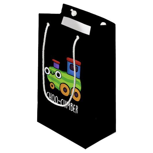 Petit Sac Cadeau Choo-cumber Funny Concombre Pun de Concombre Dark (Devant Angle)