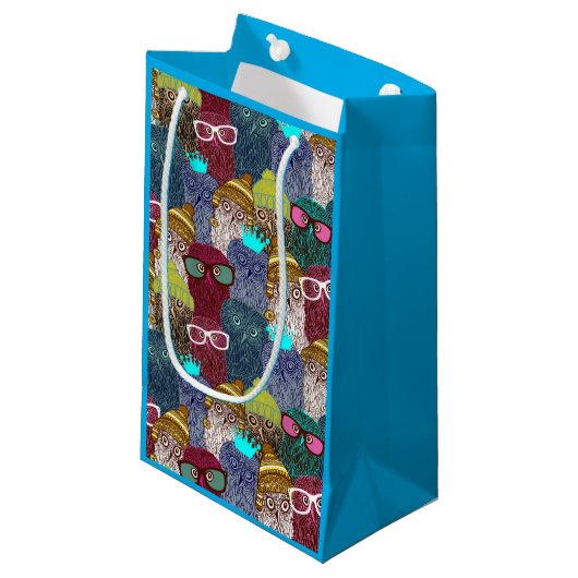 Petit Sac Cadeau Chouette dans la couronne (Devant Angle)