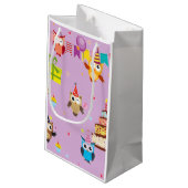 Petit Sac Cadeau chouette fête d'anniversaire (Dos Angle)