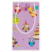 Petit Sac Cadeau chouette fête d'anniversaire (Devant)