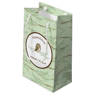 Petit Sac Cadeau Chouette Woodland Baby shower animal dormir