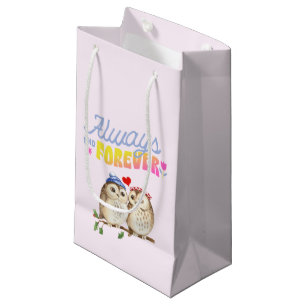Petit Sac Cadeau Chouettes toujours et toujours mignonnes en amour