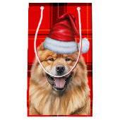 Petit Sac Cadeau Chow Chow Chien Red Holiday Jour de Noël Planté (Devant)