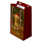 Petit Sac Cadeau Christmas Chihuahua Gift Bag (Devant Angle)
