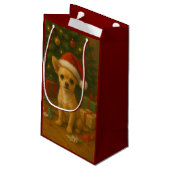 Petit Sac Cadeau Christmas Chihuahua Gift Bag (Dos Angle)