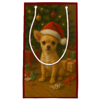 Petit Sac Cadeau Christmas Chihuahua Gift Bag