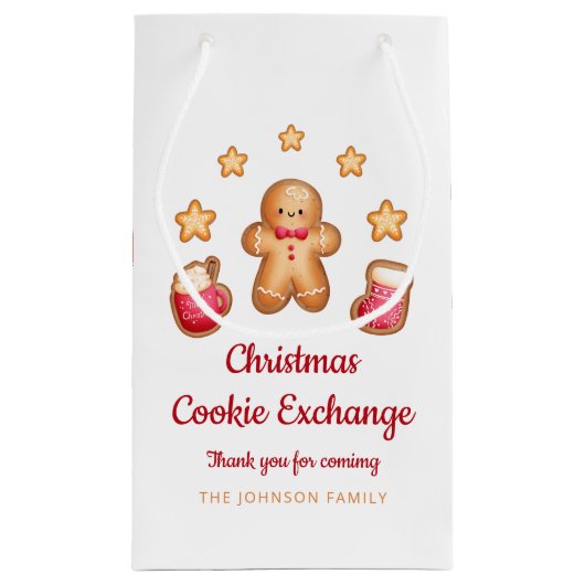 Petit Sac Cadeau Christmas Cookie Exchange Cute Gingerbread Homme (Dos)