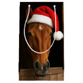Petit Sac Cadeau Christmas Horse In Stable Window (Devant)
