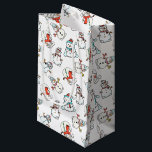 Petit Sac Cadeau Christmas Snowman White<br><div class="desc">Ce sac cadeau blanc présente un adorable motif bonhomme de neige. Idéal pour les enfants de tous âges. Cette conception contient A.I.</div>