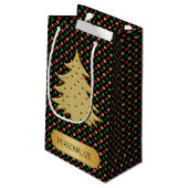 Petit Sac Cadeau Christmas Tree with Polka Dot Background  (Dos Angle)