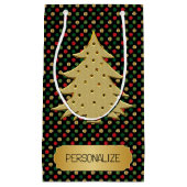 Petit Sac Cadeau Christmas Tree with Polka Dot Background  (Devant)