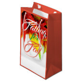 Petit Sac Cadeau Chute de l'automne feuille d'érable élégant rouge (Devant Angle)