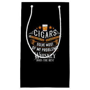Petit Sac Cadeau Cigars Solve Most Of My Problems Whiskey