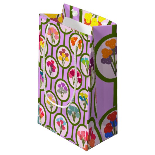 Petit Sac Cadeau Circles of Flowers (Devant Angle)