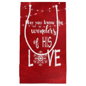 Petit Sac Cadeau Citation chrétienne de Noël avec lumières (Devant)