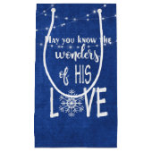 Petit Sac Cadeau Citation chrétienne de Noël avec lumières (Devant)