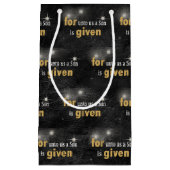 Petit Sac Cadeau Citation De Noël En Cuir Noir (Devant)