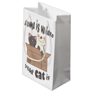 Petit Sac Cadeau Citation drôle Accueil est où est votre chat