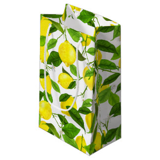Petit Sac Cadeau Citron à l'aquarelle