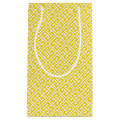 Petit Sac Cadeau Citron jaune Motif grec (Devant)