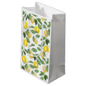 Petit Sac Cadeau Citrons, illustration. Personnalisable. (Dos Angle)