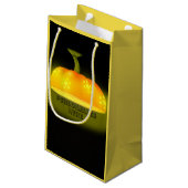 Petit Sac Cadeau Citrouille brillant automne mignon automne noir or (Dos Angle)