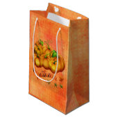 Petit Sac Cadeau Citrouille orange (Devant Angle)