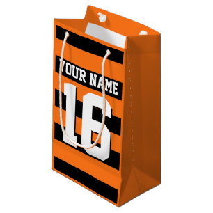 Petit Sac Cadeau Citrouille Orange Black Team Jersey Preppy Stripe