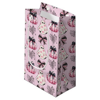Petit Sac Cadeau Citrouille rose Coquette Ghosts Motif d'Halloween