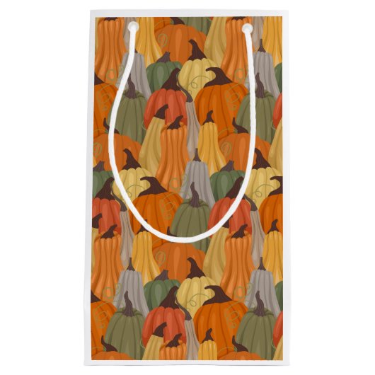 Petit Sac Cadeau Citrouilles cosy (Devant)