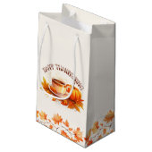 Petit Sac Cadeau Citrouilles d'aquarelle et café (Dos Angle)