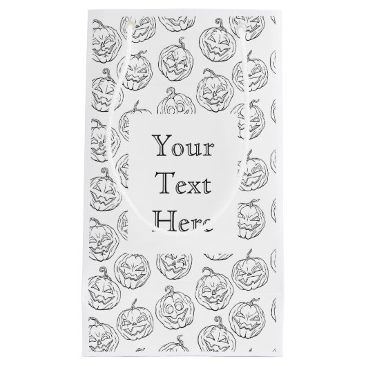 Petit Sac Cadeau Citrouilles d'Halloween (Devant)