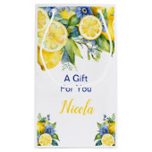 Petit Sac Cadeau Citrus Lemon Mediterranean Bridal Shower (Dos)