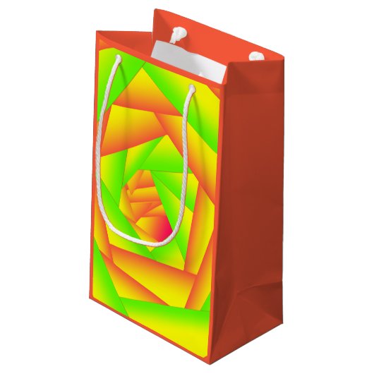 Petit Sac Cadeau Citrus vert orange jaune ombre abstrait Conception (Dos Angle)