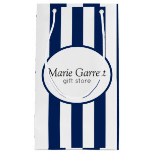 Petit Sac Cadeau Classic Navy Stripes Personnalisé