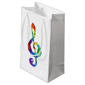 Petit Sac Cadeau Clé de musique arc-en-ciel (Dos Angle)